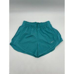 Nike Tempo Shorts Womens S Blue Lined Dri-Fit Mid Rise Elastic Waist Swoosh Logo